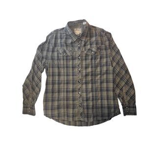 Zenfari Button Up Shirt Men Sz XXL‎ Plaid Long Sleeve Pearl Snap